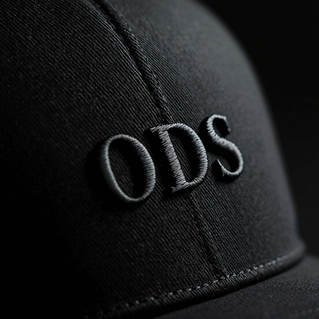 ODS Executive Trucker Hat — Black‑on‑Black 3D Crest