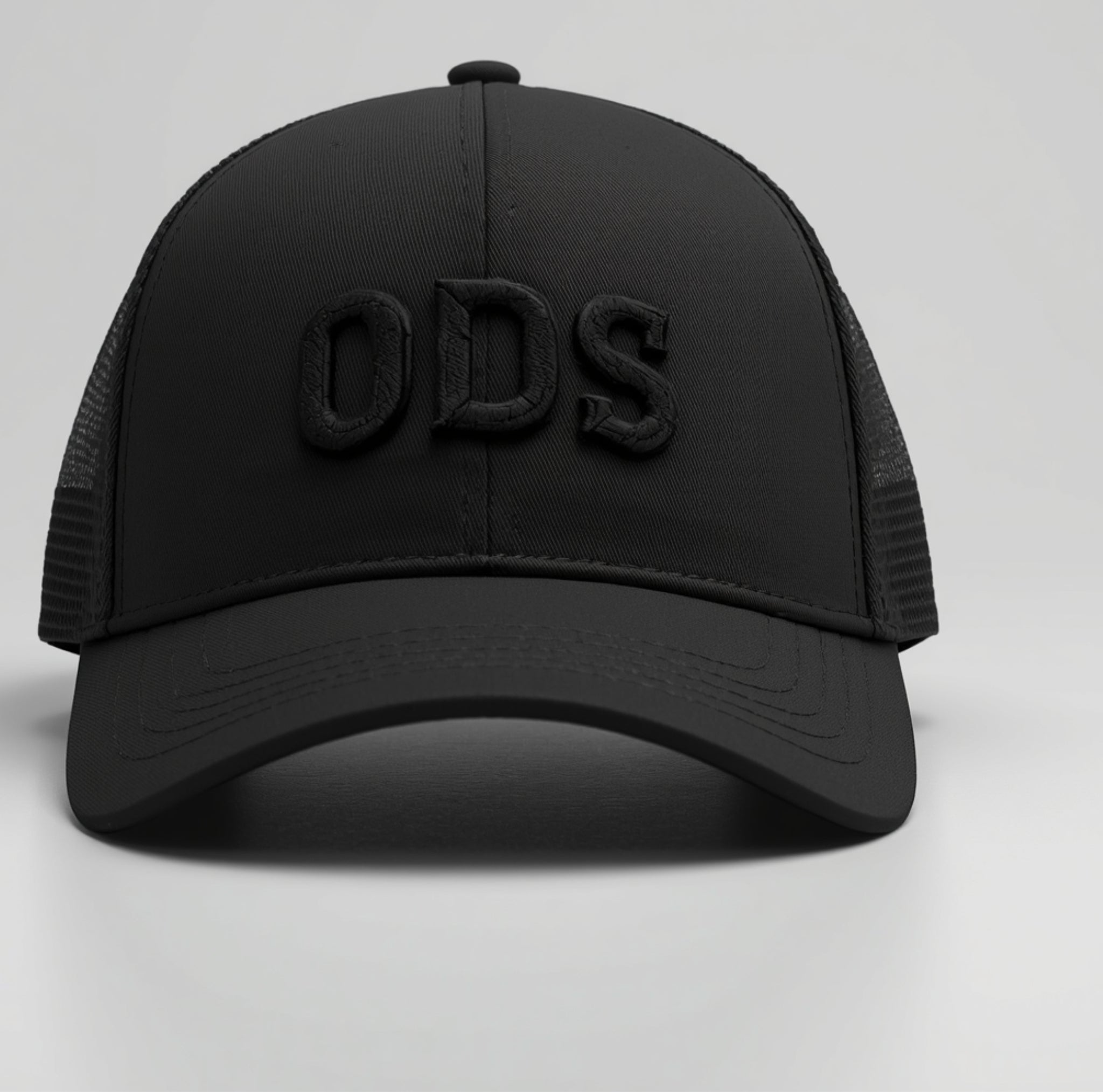 ODS Executive Trucker Hat — Black‑on‑Black 3D Crest