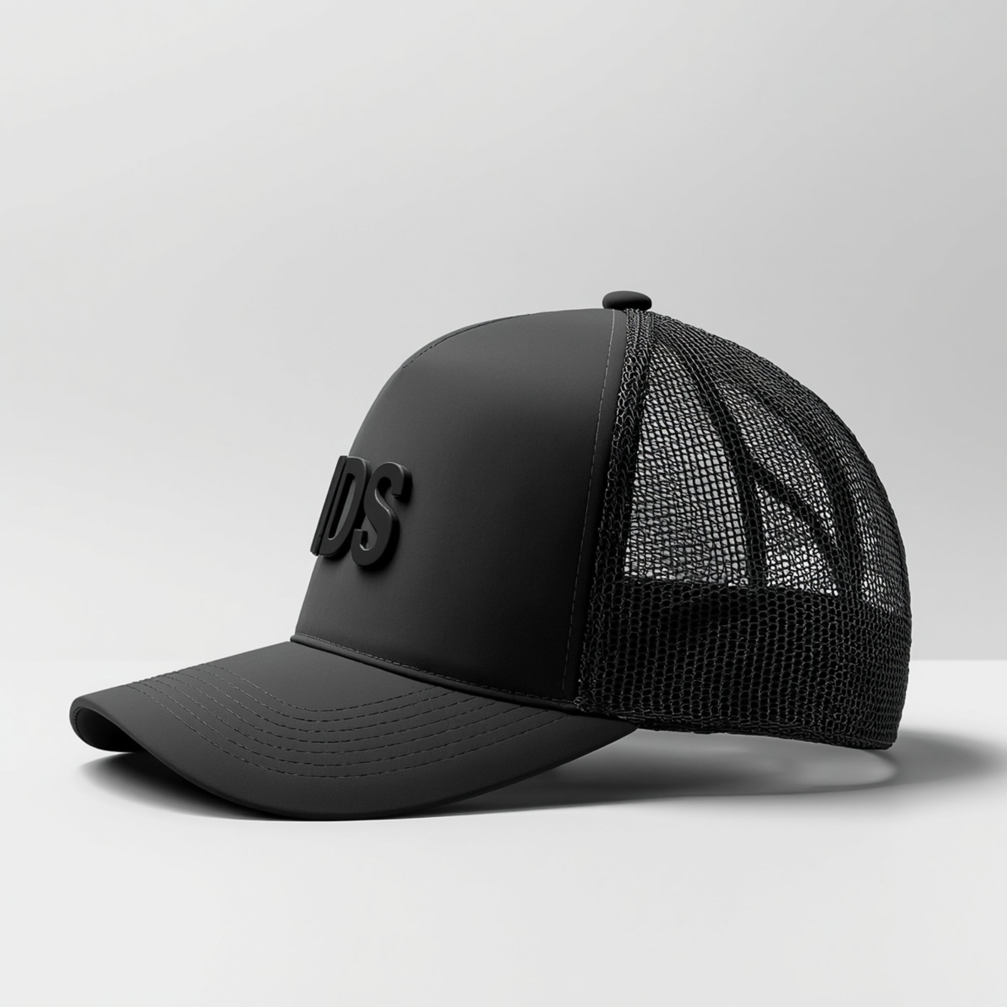 ODS Executive Trucker Hat — Black‑on‑Black 3D Crest